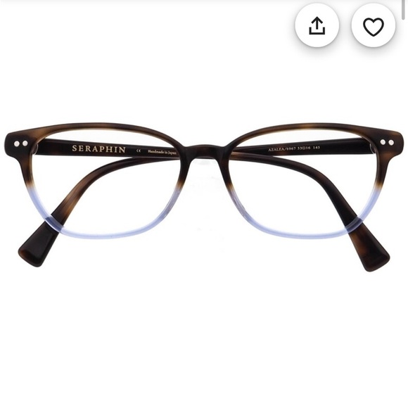 Seraphin Eyeglasses Azalea/8967 Tortoise/Blue Square Japan 53[]16 145 Handmade - Picture 6 of 15